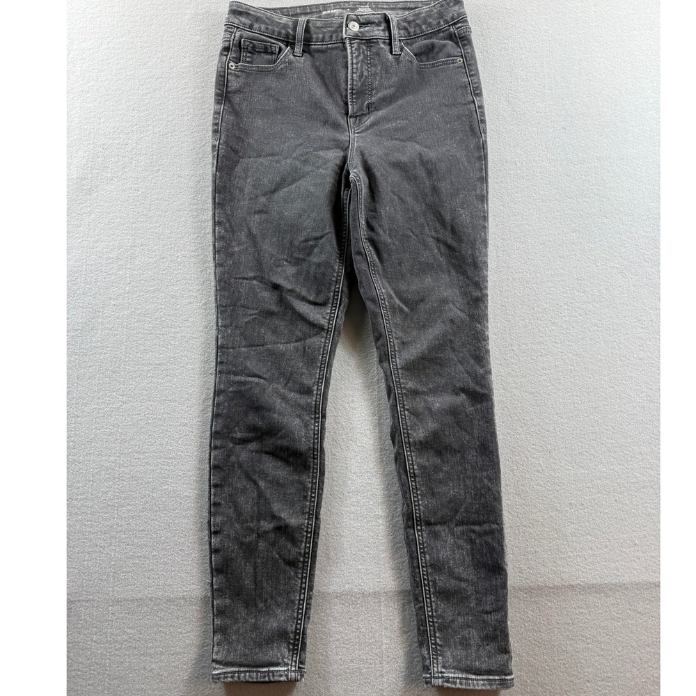 Old Navy Rockstar Super Skinny Women 6 Gray High Rise Fleece Lined Secret Slim